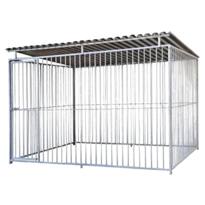 Chenil en Kit (2m x 2m) - Barreaux Espacés de 5cm Avec Toit | Distripro Petfood