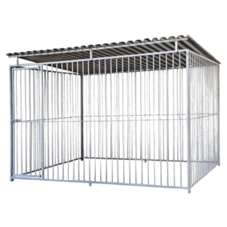 Chenil en Kit (2m x 4m) Barreaux Espacés de 8cm Avec Toit | Distripro Petfood