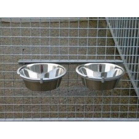 Support Galvanisé Complet pour 2 Gamelles 4 L | Distripro Petfood