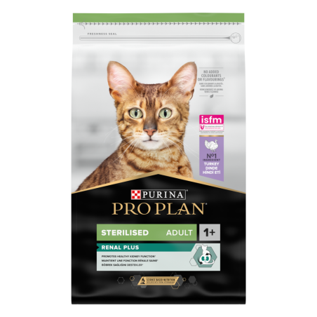 Pro Plan Stérilisé Renal Plus Riche en Dinde - 10kg | Distripro Petfood
